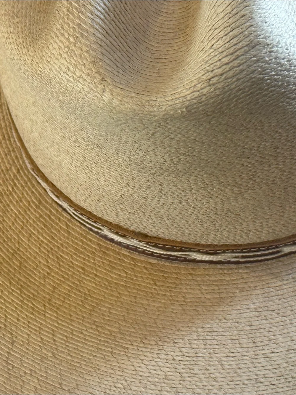 Kids Woman Wide Brim Straw Cowboy Hat in Cream with Braided Band